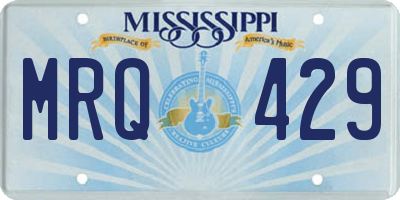 MS license plate MRQ429