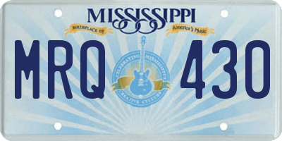 MS license plate MRQ430