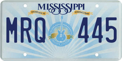 MS license plate MRQ445