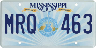 MS license plate MRQ463
