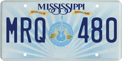 MS license plate MRQ480