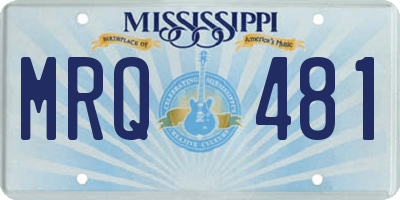 MS license plate MRQ481