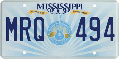 MS license plate MRQ494