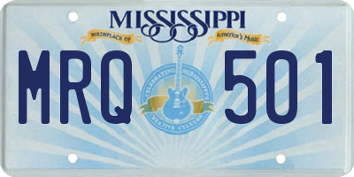 MS license plate MRQ501