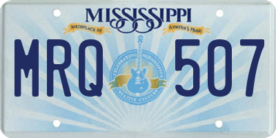 MS license plate MRQ507