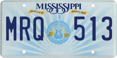 MS license plate MRQ513