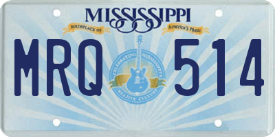 MS license plate MRQ514