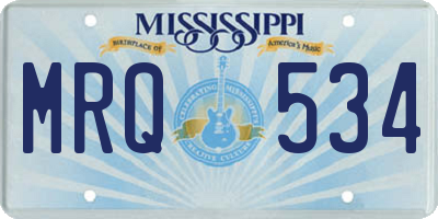 MS license plate MRQ534