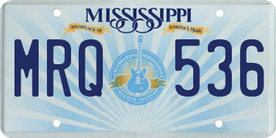 MS license plate MRQ536