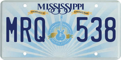 MS license plate MRQ538