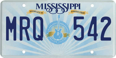 MS license plate MRQ542