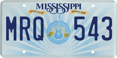 MS license plate MRQ543