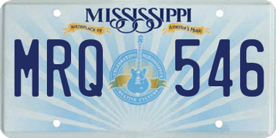 MS license plate MRQ546