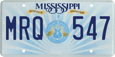 MS license plate MRQ547
