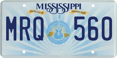 MS license plate MRQ560