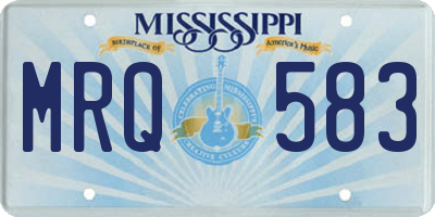 MS license plate MRQ583