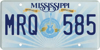 MS license plate MRQ585