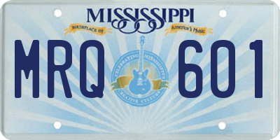 MS license plate MRQ601