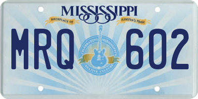 MS license plate MRQ602
