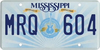 MS license plate MRQ604