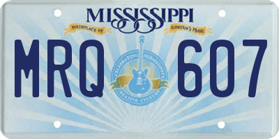 MS license plate MRQ607