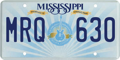 MS license plate MRQ630
