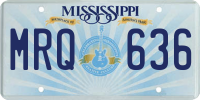MS license plate MRQ636