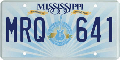 MS license plate MRQ641
