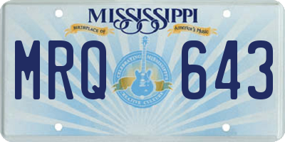 MS license plate MRQ643