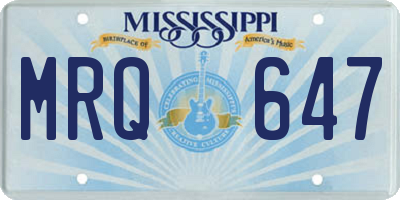 MS license plate MRQ647
