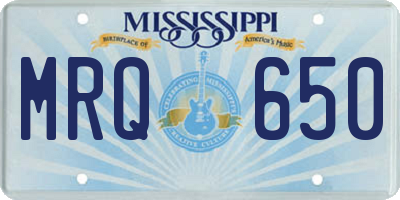MS license plate MRQ650