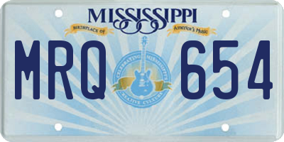 MS license plate MRQ654