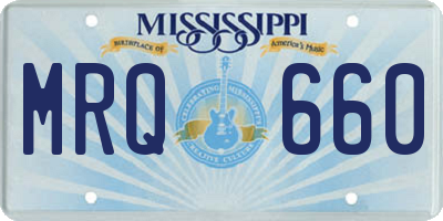 MS license plate MRQ660