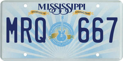 MS license plate MRQ667