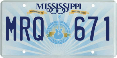 MS license plate MRQ671