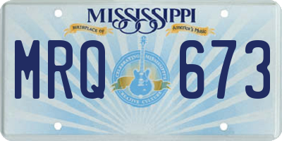 MS license plate MRQ673