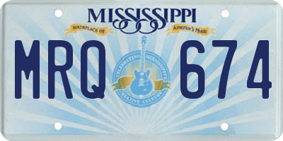 MS license plate MRQ674