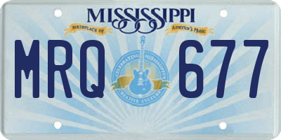 MS license plate MRQ677
