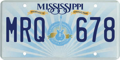 MS license plate MRQ678