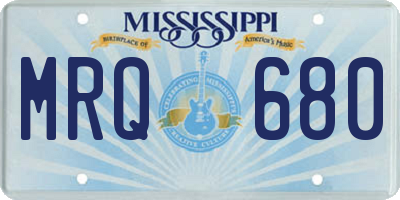 MS license plate MRQ680