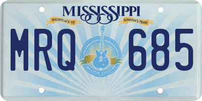 MS license plate MRQ685