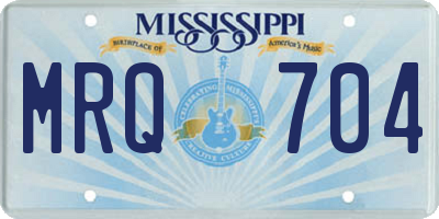 MS license plate MRQ704
