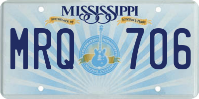 MS license plate MRQ706