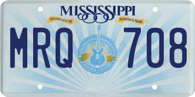 MS license plate MRQ708
