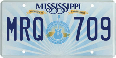 MS license plate MRQ709