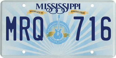 MS license plate MRQ716