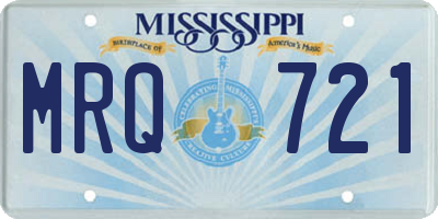 MS license plate MRQ721