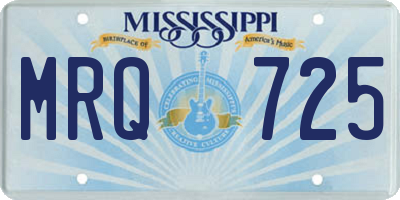 MS license plate MRQ725