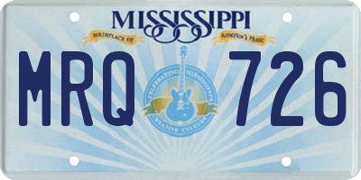 MS license plate MRQ726