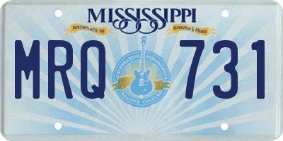 MS license plate MRQ731